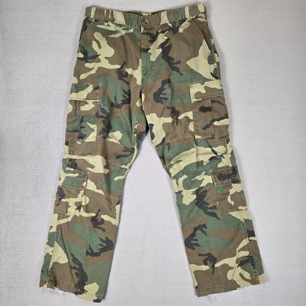Rothco Ultra Force BDU Pants Mens Large Reg Woodland Camo Cargo Army Tactical